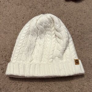 Timberland Cream Cable Knit Beanie